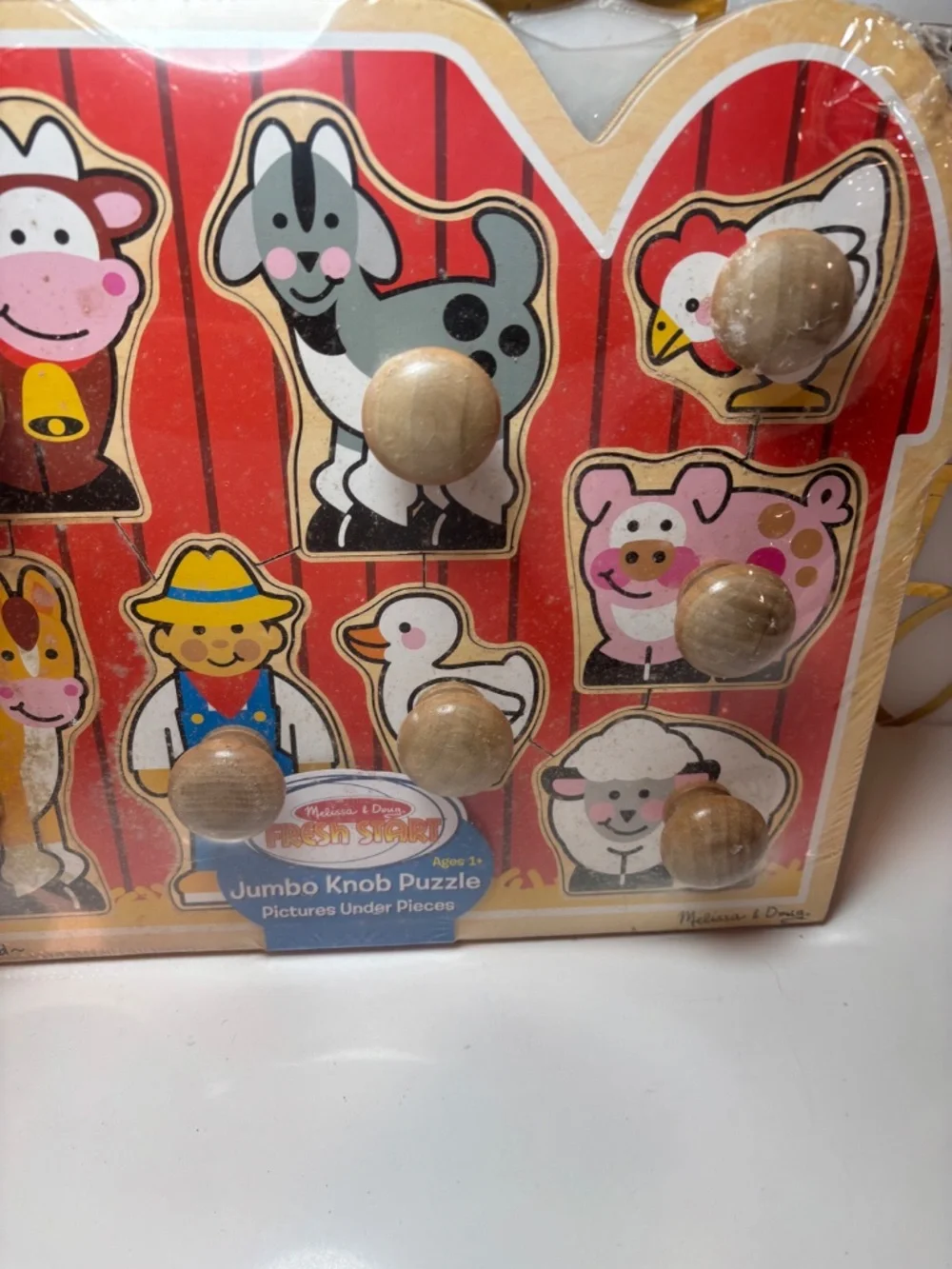 Farm Animals Jumbo Knob Puzzle (8pc): Fine Motor Skill Toy for Kids